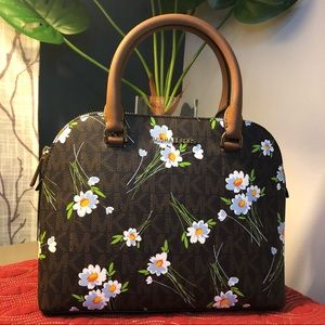 Michael Kors Cindy Brown Medium Dome Satchel